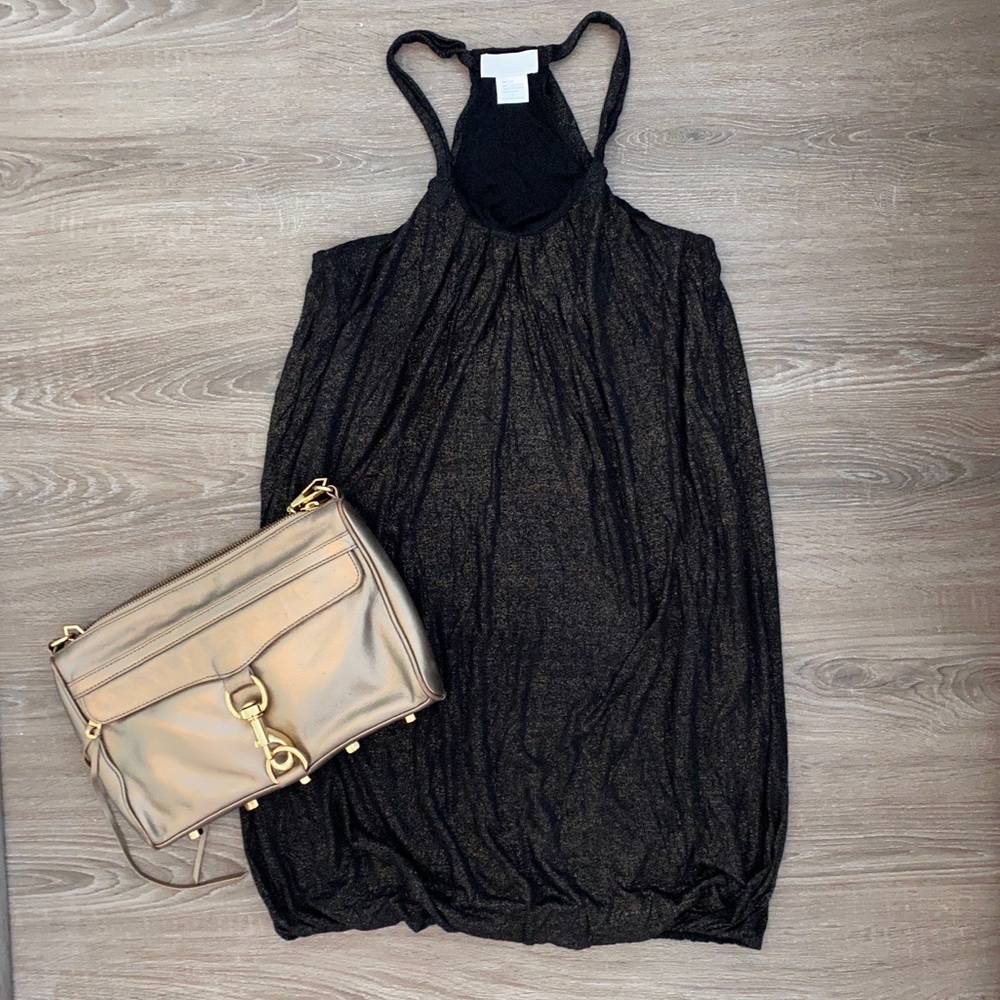 ❤️ Symmetry Black Gold Shimmer Dress. NWOT